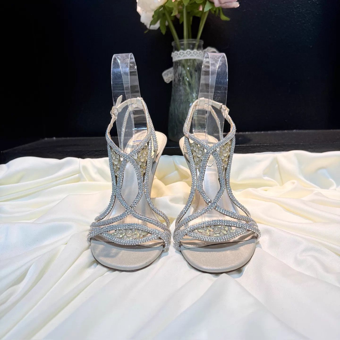 Rene Caovilla RENE CAOVILLA Strappy Crystal Heels Size 37 NWT Size US 6.5 / IT 36.5 - 2 Thumbnail