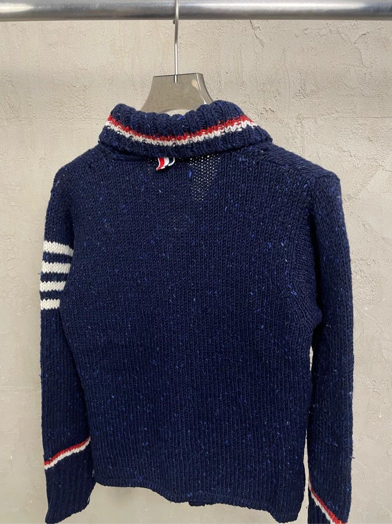 Thom Browne Thom Browne Blue and green colored woolen cardigan Size US XS / EU 42 / 0 - 4 Thumbnail
