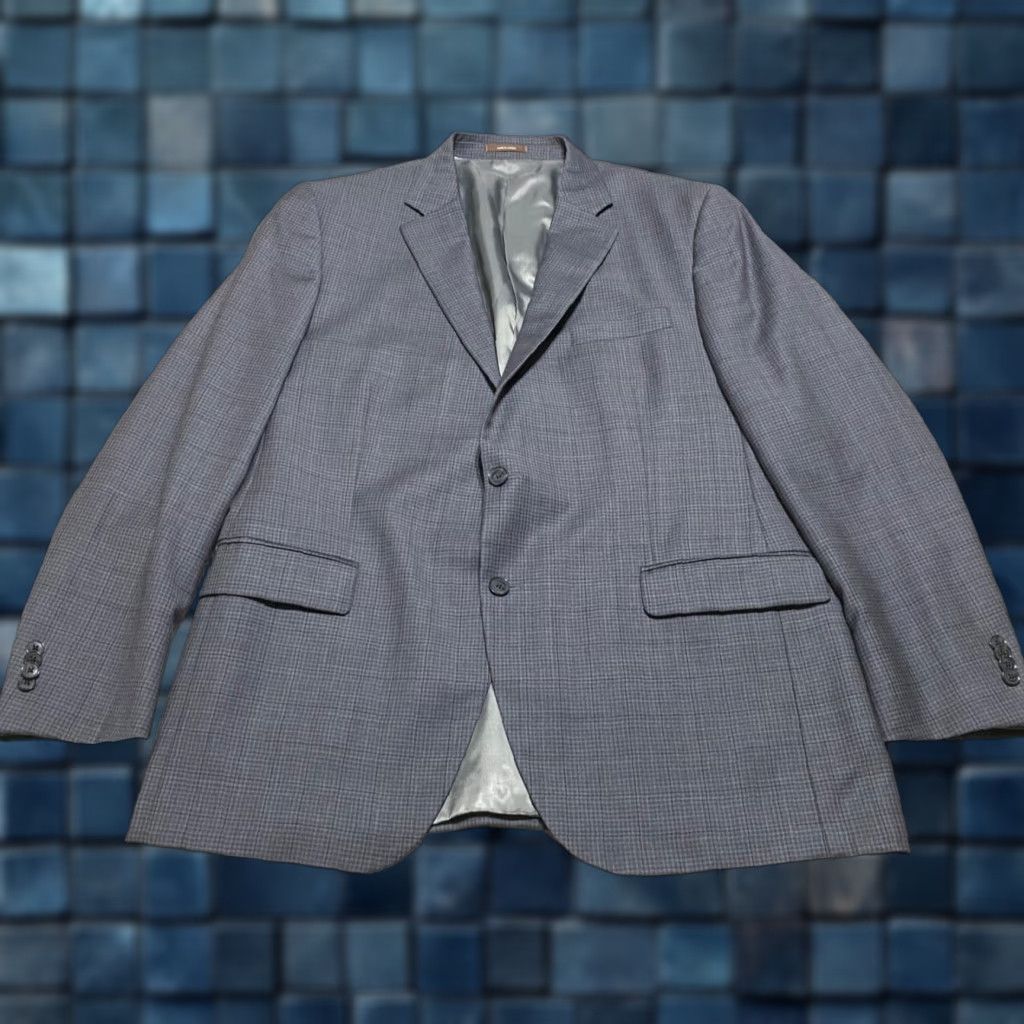 Peter Millar Peter Millar Blazer Mens 46L Gray Plaid Wool Two-Button Tall Long Jacket Size US XXL / EU 58 / 5 - 1 Thumbnail
