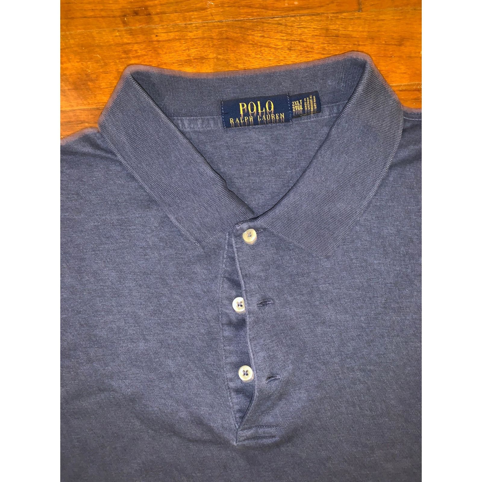 Polo Ralph Lauren Polo Ralph Lauren Navy Blue Polo Shirt Mens XXL Flesh Pony Size US XXL / EU 58 / 5 - 2 Thumbnail