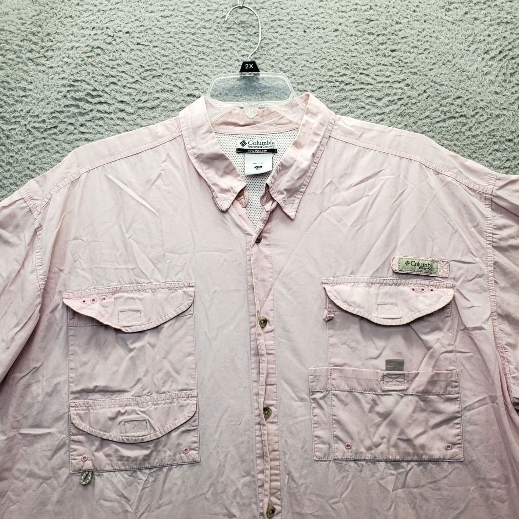 Pinko Columbia Fishing Shirt Men 2XL Pink Detail Pocket Button-Up Collar Short Sleeve Shirt Size US XXL / EU 58 / 5 - 3 Thumbnail