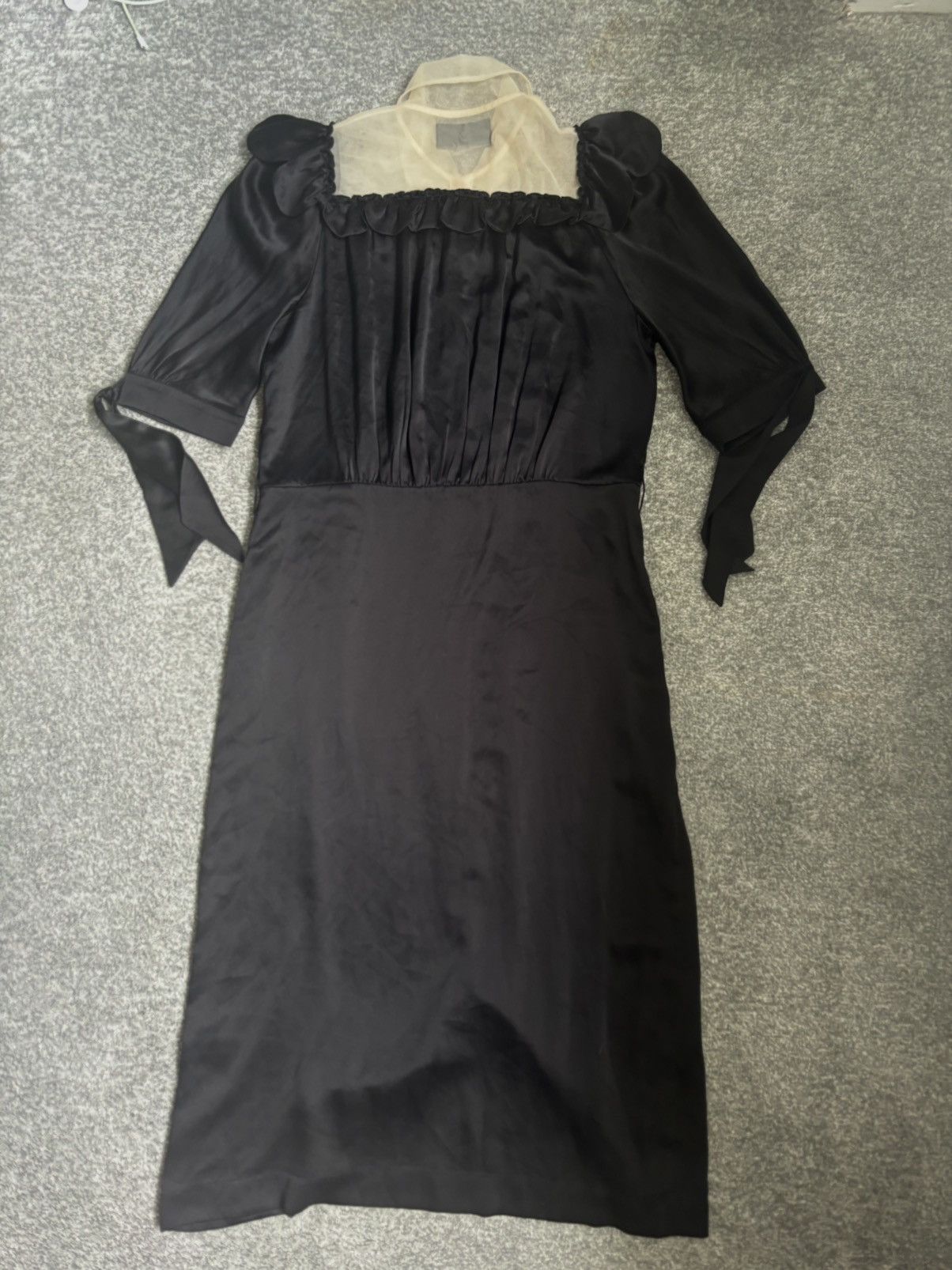 Simone Rocha Simone Rocha Silk Dress with Tulle Shoulder Size S / US 4 / IT 40 - 2 Thumbnail
