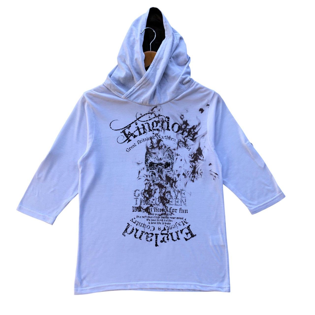 Tornado Mart 2000s japanese ALPHA MAGIC skull poem hooded tshirt Size US M / EU 48-50 / 2 - 1 Thumbnail