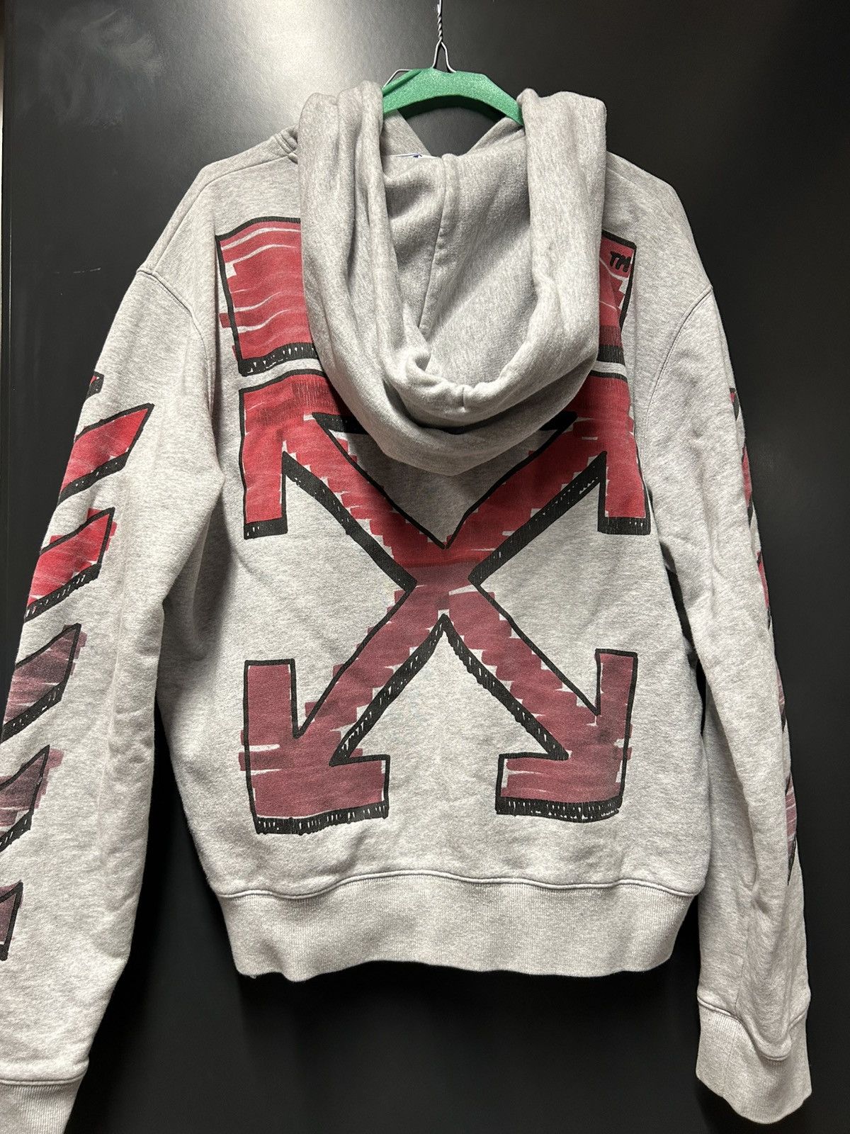 Off-White Off-White Grey Slim Marker Hoodie Size US L / EU 52-54 / 3 - 3 Thumbnail