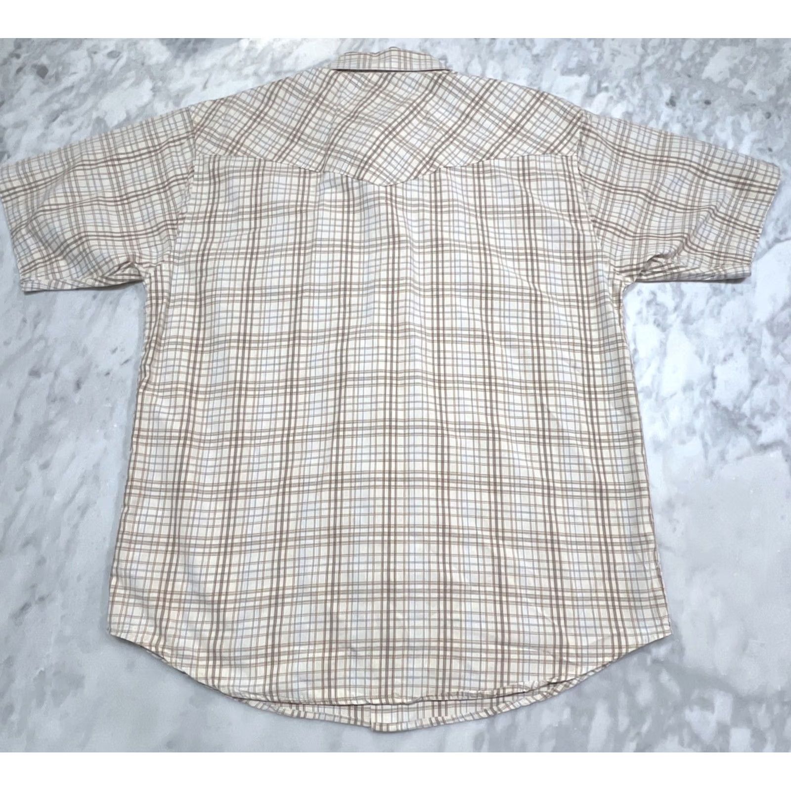 Doublet Resistol Double R Pearl Snap Shirt Men Large Plaid Pockets Cotton Short Sleeve Size US L / EU 52-54 / 3 - 5 Thumbnail
