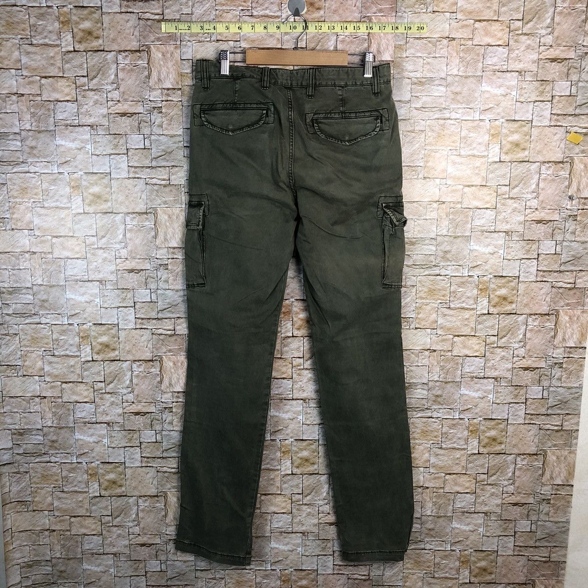 Faded Glory Uniqlo Green Cargo utility japan Multipocket Pants #A448 Size US 29 - 15 Thumbnail