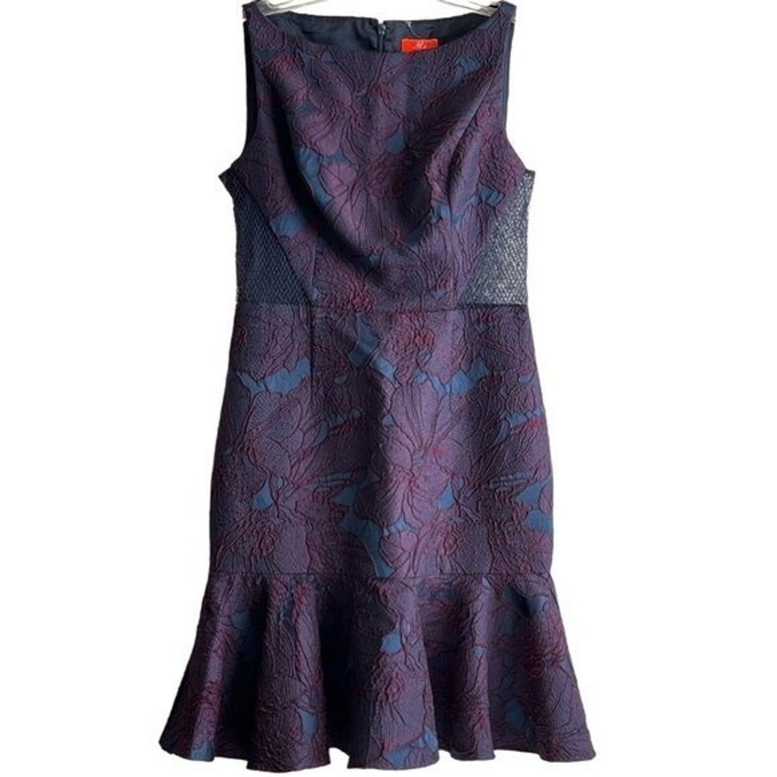 Monique Lhuillier Monique Luillier Navy Printed Sleeveless Mini Dress, S/US4 Size S / US 4 / IT 40 - 7 Thumbnail