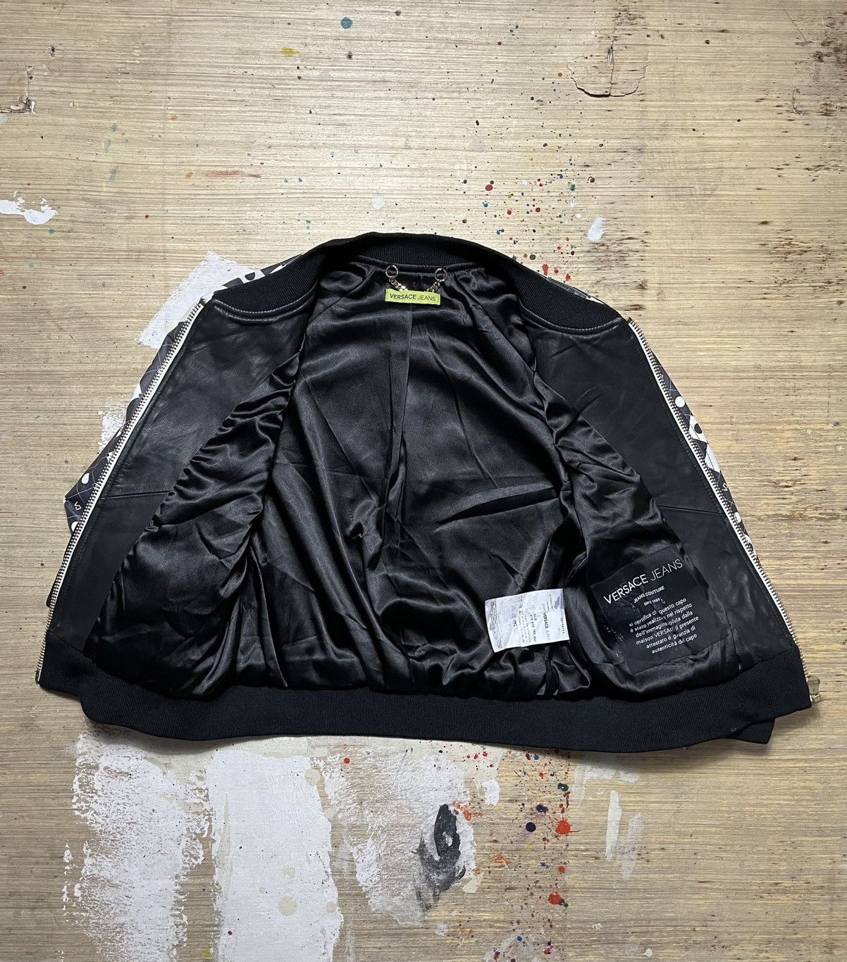 Versace × Versace Jeans Couture Versace Jeans Couture Damier Leather Bomber Jacket Size XS / US 0-2 / IT 36-38 - 9 Thumbnail