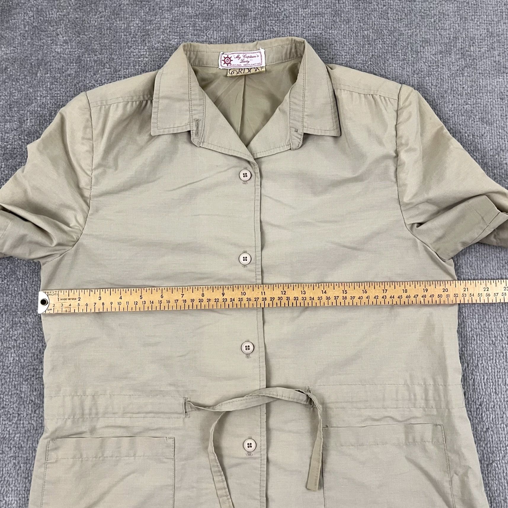 Vintage VINTAGE Gordons Captain’s Lady Shirt Women Size L Cotton Blend Brown Nautical 14 M/L Regular Short Sleeve Button-Up Mens Womens Girls Boys Size L / US 10 / IT 46 - 4 Thumbnail
