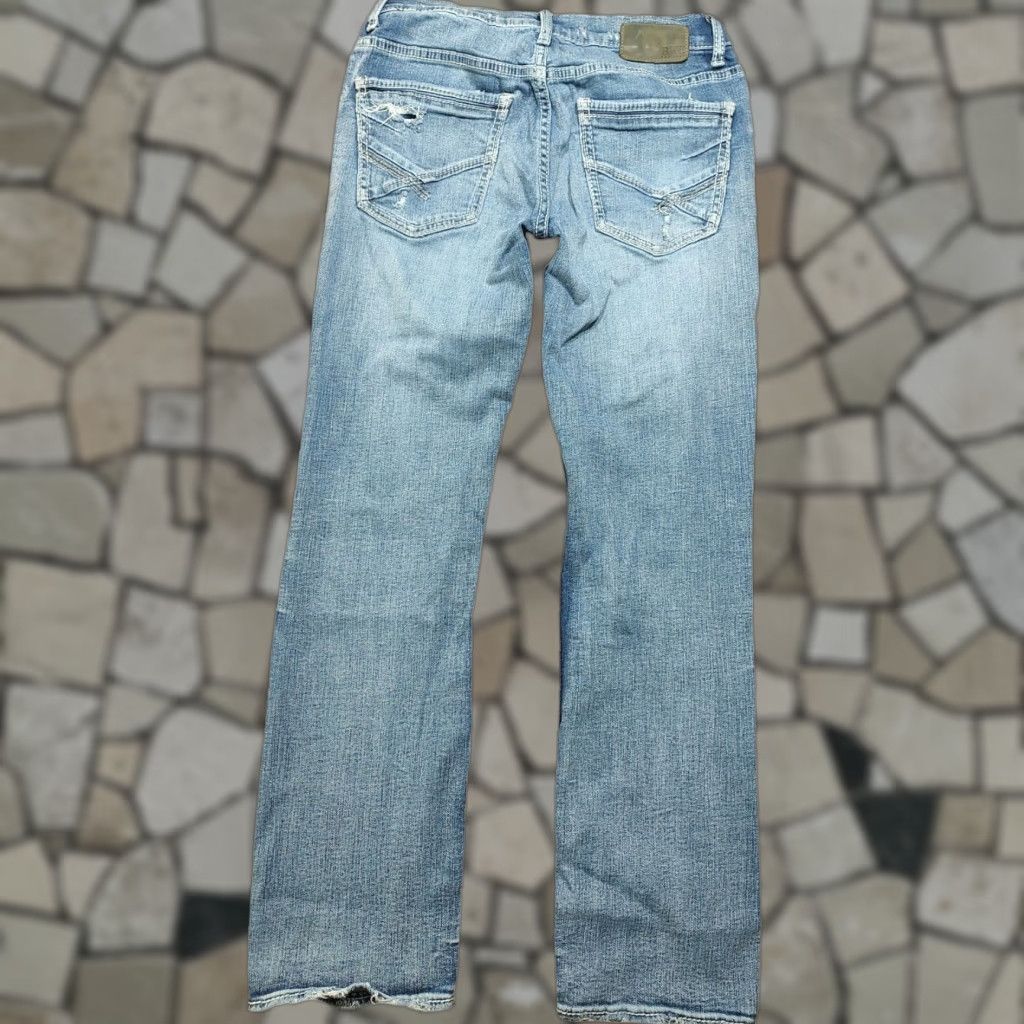 BKE BKE Alec Jeans Mens 31x29 Distressed Blue Denim Zip Low Rise 5-Pocket Cotton Spandex Size US 31 - 1 Thumbnail