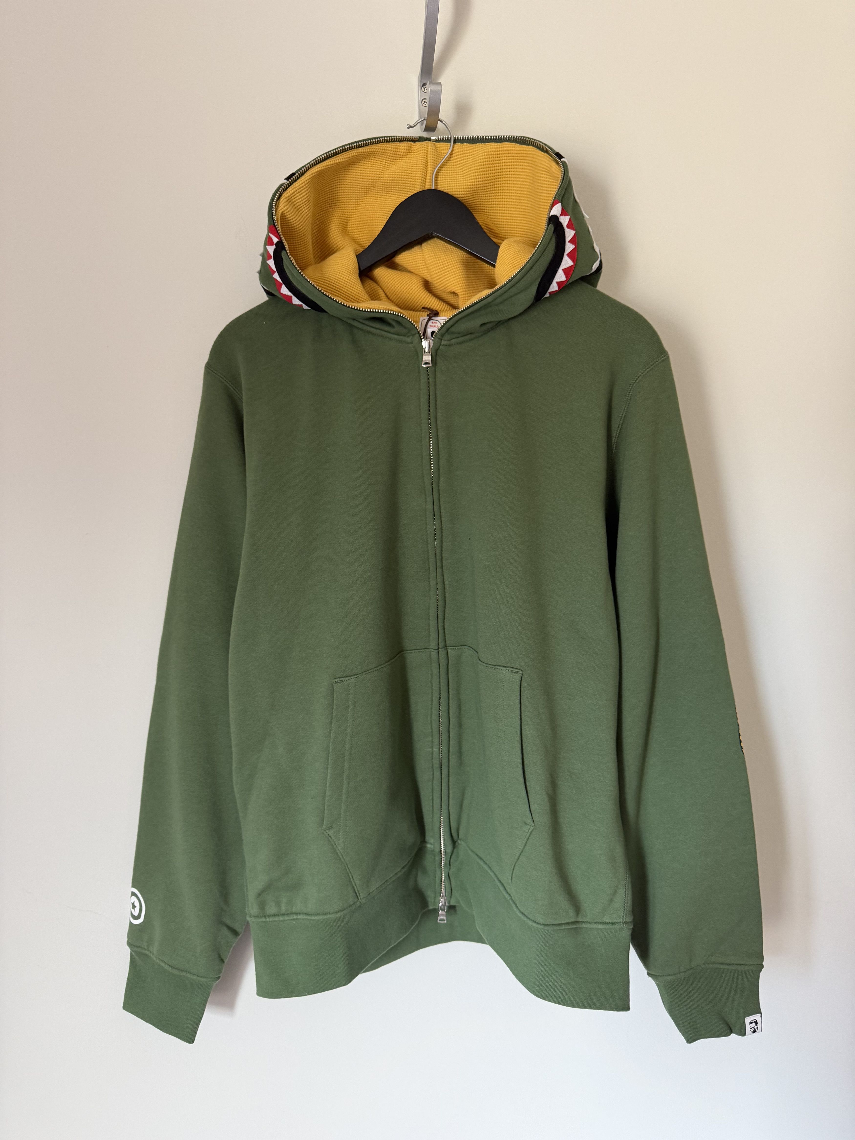 Bape Bape 2nd Shark Thermal Lined Zip Hoodie in Green Size US L / EU 52-54 / 3 - 4 Thumbnail