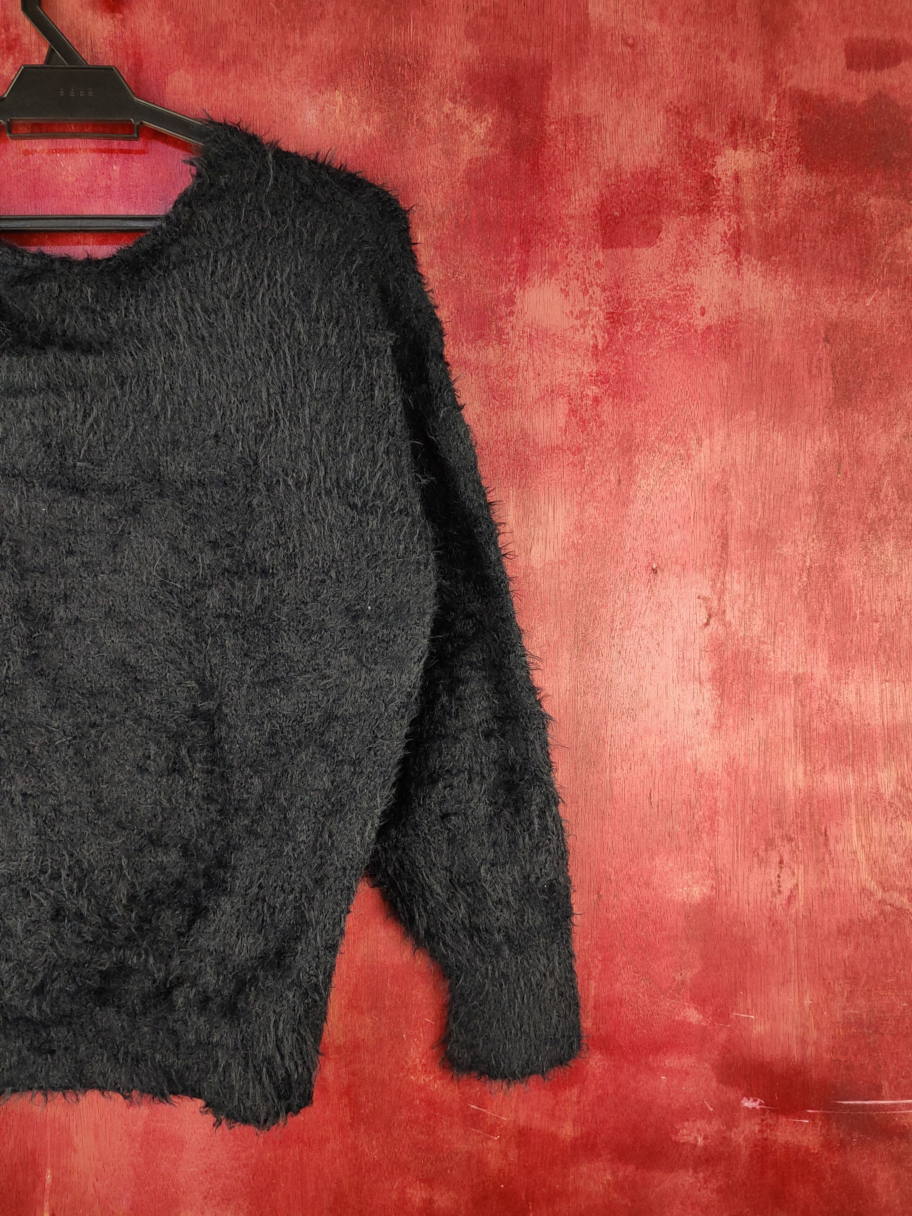 GU GU Navy Shag Shaggy Fur Mohair Knitwear #S1999 Size L / US 10 / IT 46 - 9 Thumbnail