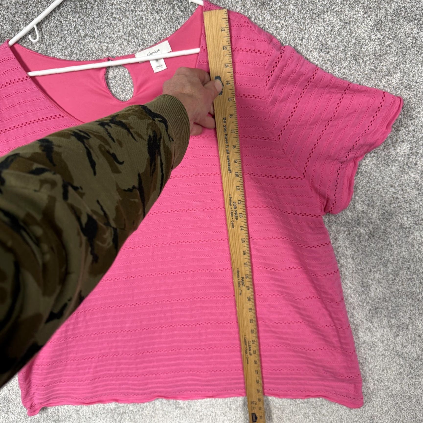 Vintage VINTAGE CJ Banks T-Shirt Womens 3X Plus Pink Eyelet Textured Stripe Minimalist Boho Size XXL / US 16-18 / IT 52-54 - 2 Thumbnail