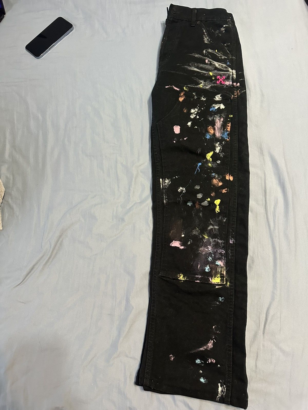 Off-White Off White Hybrid Carpenter Paint Splatter Pants Size US 30 / EU 46 - 3 Thumbnail
