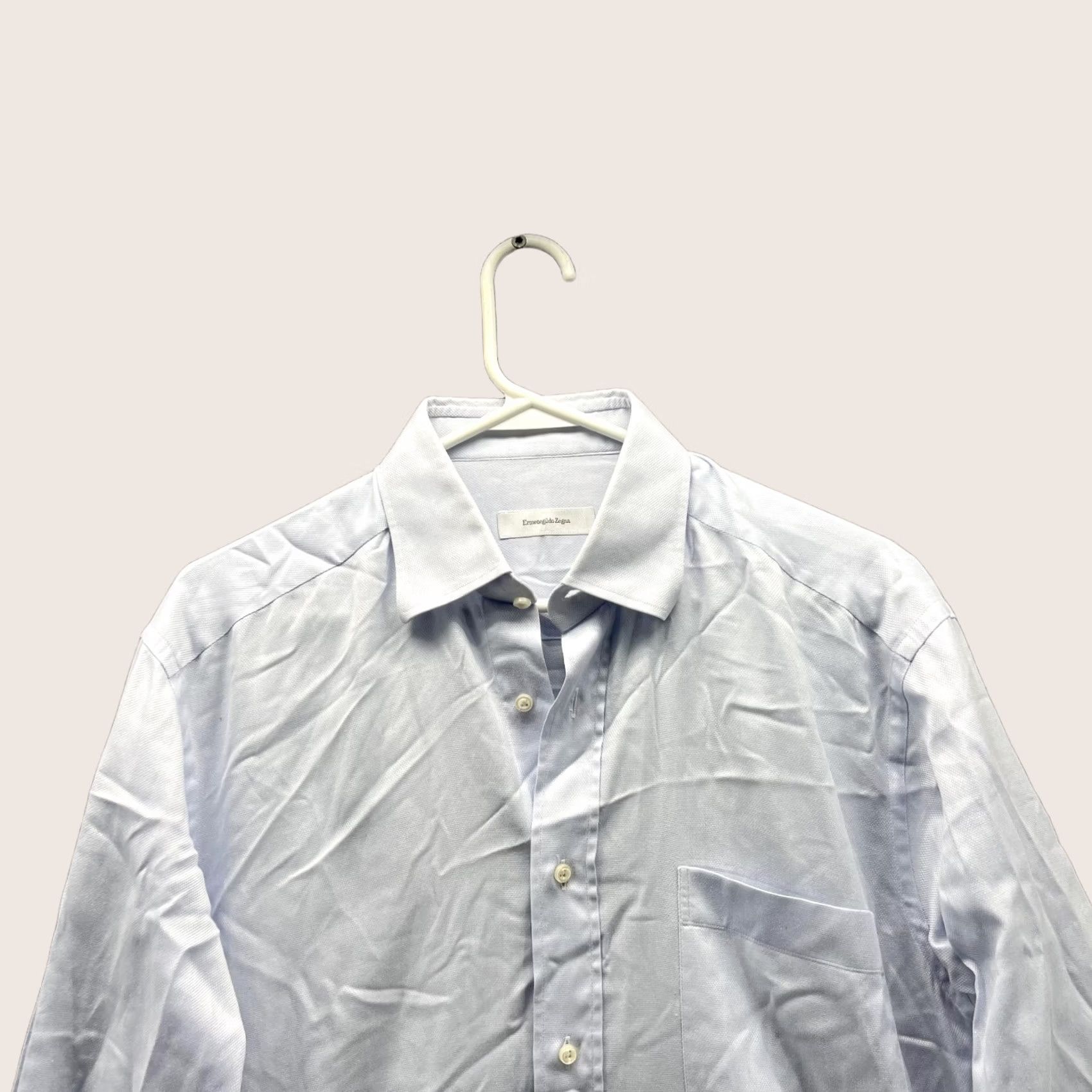 Ermenegildo Zegna Ermenegildo Zegna Button-Up Shirt Blue 39/15.5 Adult Regular Collared Long Sleeve Button-Down Preppy Dress Shirt Mens Size US L / EU 52-54 / 3 - 1 Thumbnail