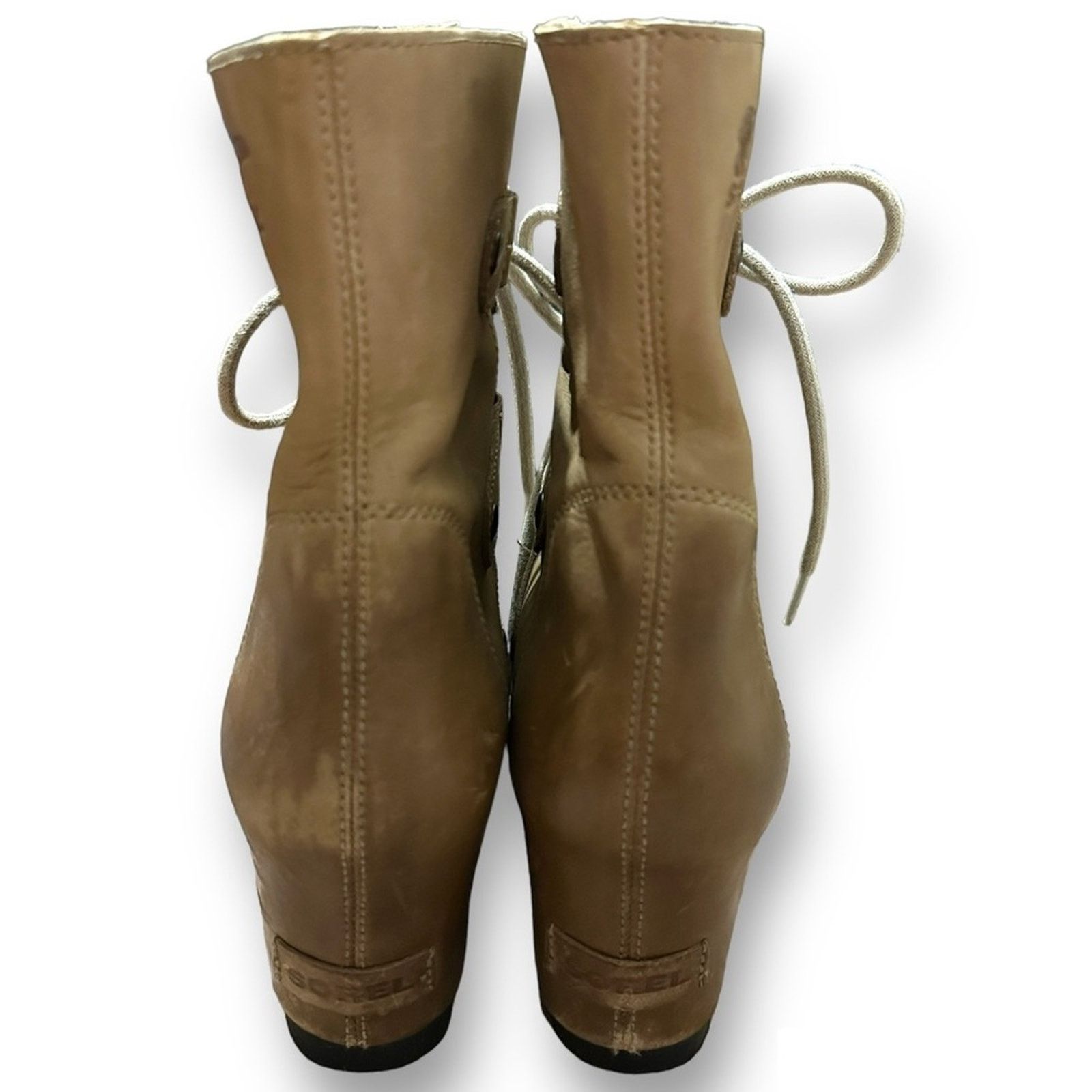 SOREL SOREL Joan of Arctic Wedge II Boots Brown Leather Ankle 8 Size US 8 / IT 38 - 9 Thumbnail