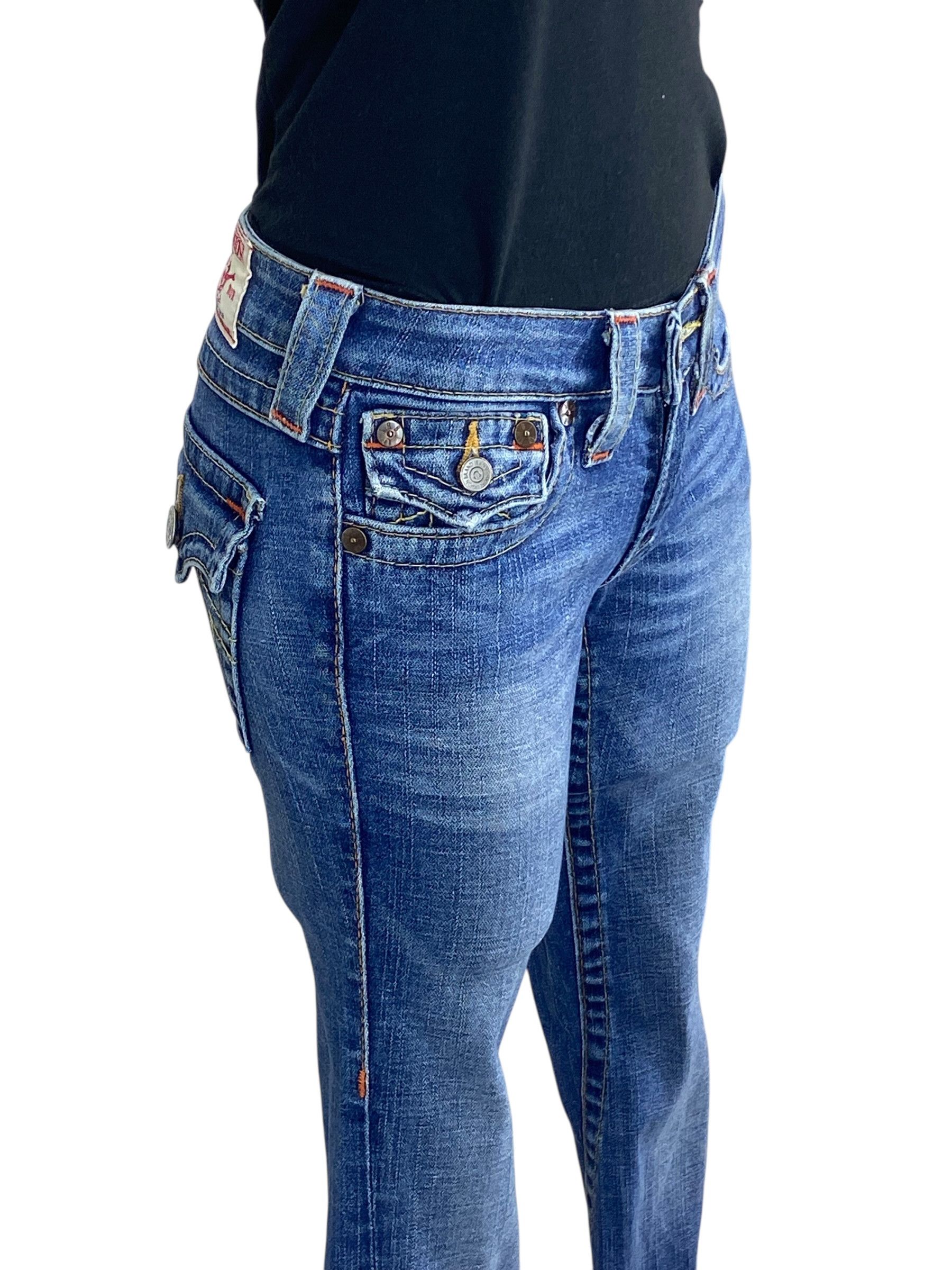 True Religion True Religion Twisted Seam Flare Bootcut Denim Jeans Size 24" / US 00 / IT 34 - 5 Thumbnail