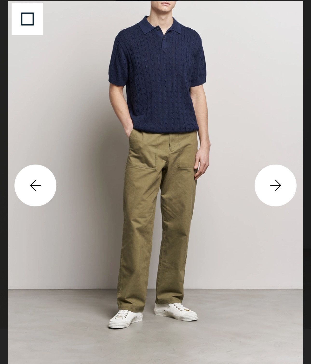 Beams Plus Short Sleeve Cable Polo Navy Size US L / EU 52-54 / 3 - 2 Thumbnail
