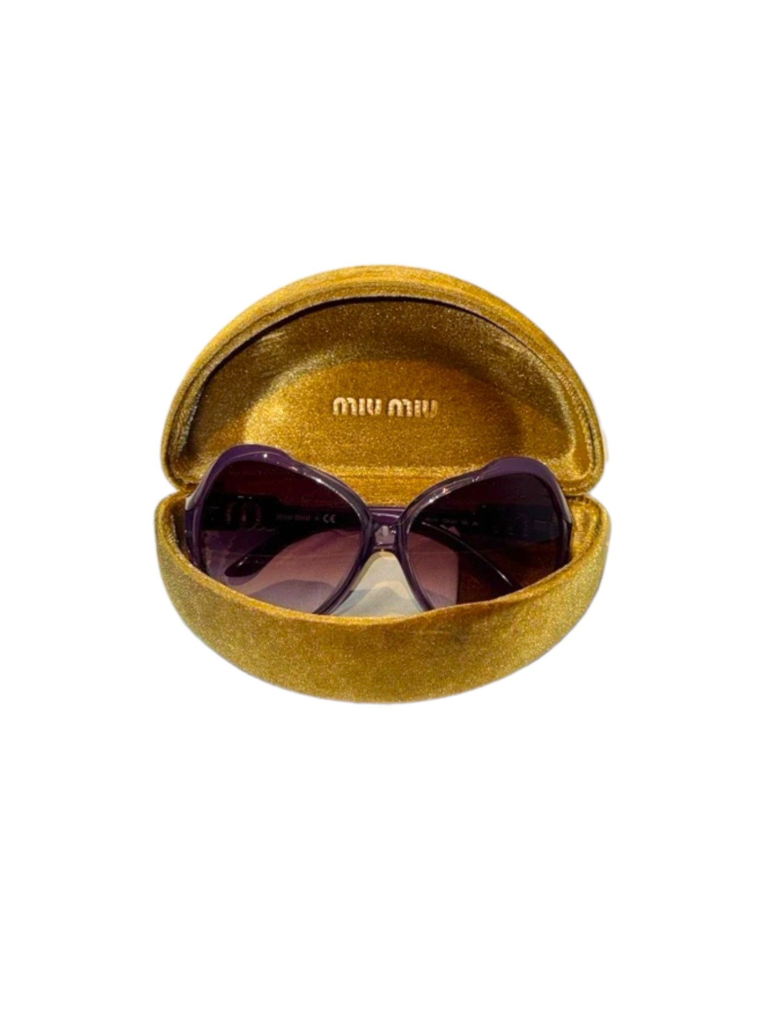 Miu Miu Miu Miu SMU05I Purple Oversized Sunglasses Logo Temples Size ONE SIZE - 6 Thumbnail