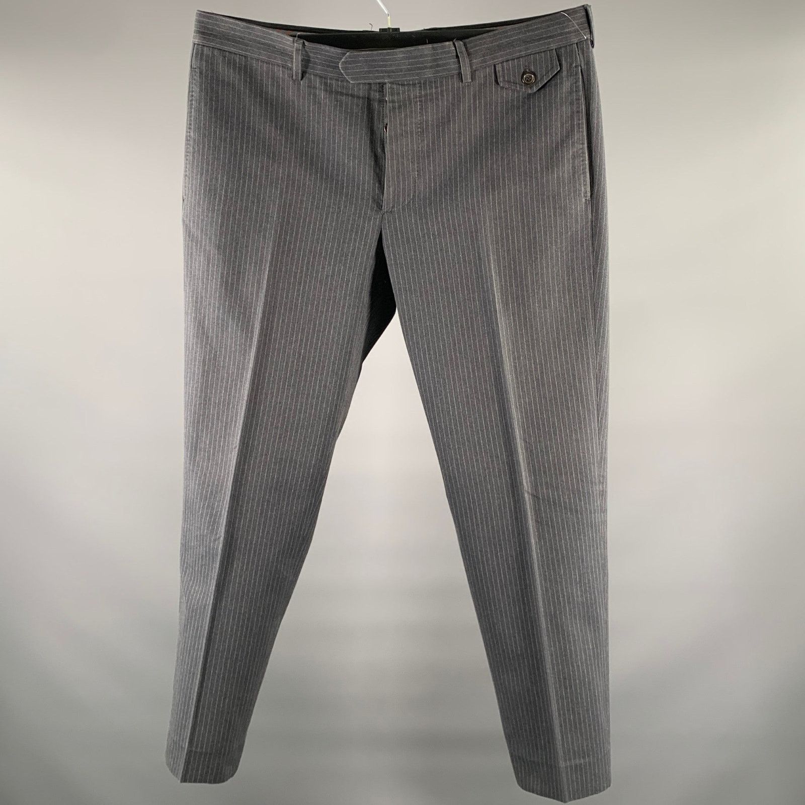 Michael Bastian MICHAEL BASTIAN Size 38 Grey Pinstripe Cotton Dress Pants Size US 38 / EU 54 - 1 Thumbnail