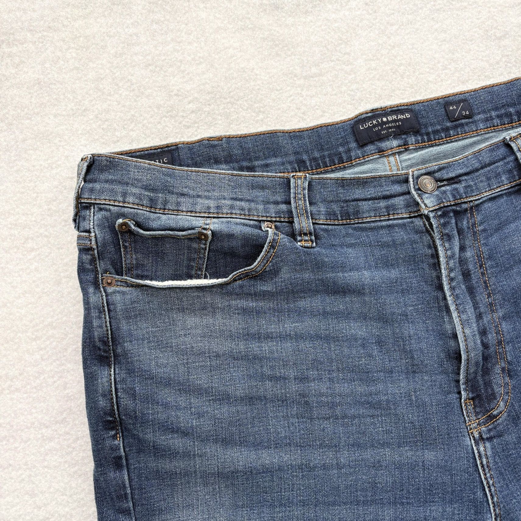 Lucky Brand Lucky Brand Athletic Taper Jeans Mens 44x34 Blue Wash 5-Pocket Denim Slim Straight Modern Streetwear Vintage No Size US 44 / EU 60 - 3 Thumbnail