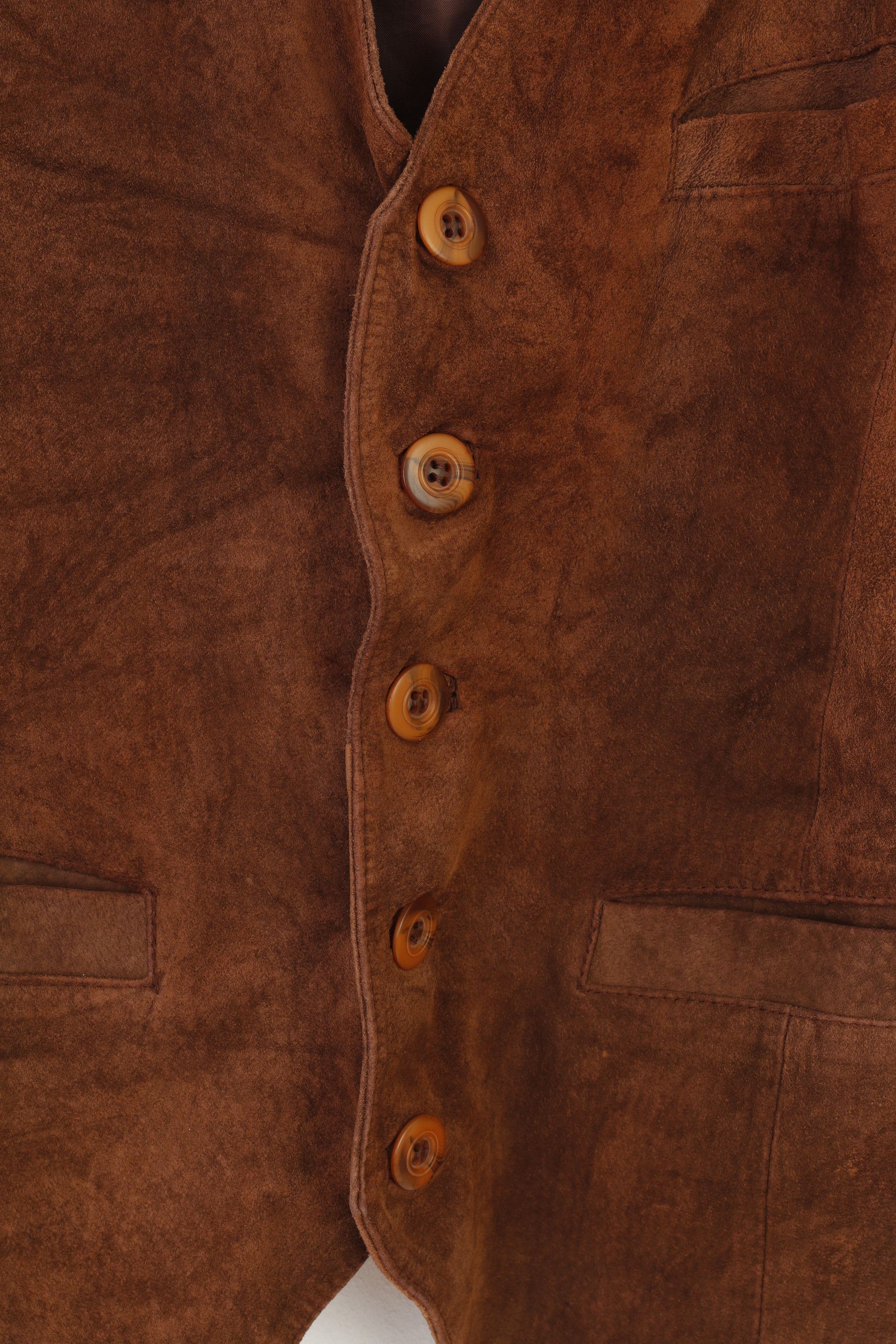 Vintage Vintage Men 50 Vest Brown Leather Bottoms Classic 4414 Size US M / EU 48-50 / 2 - 4 Thumbnail