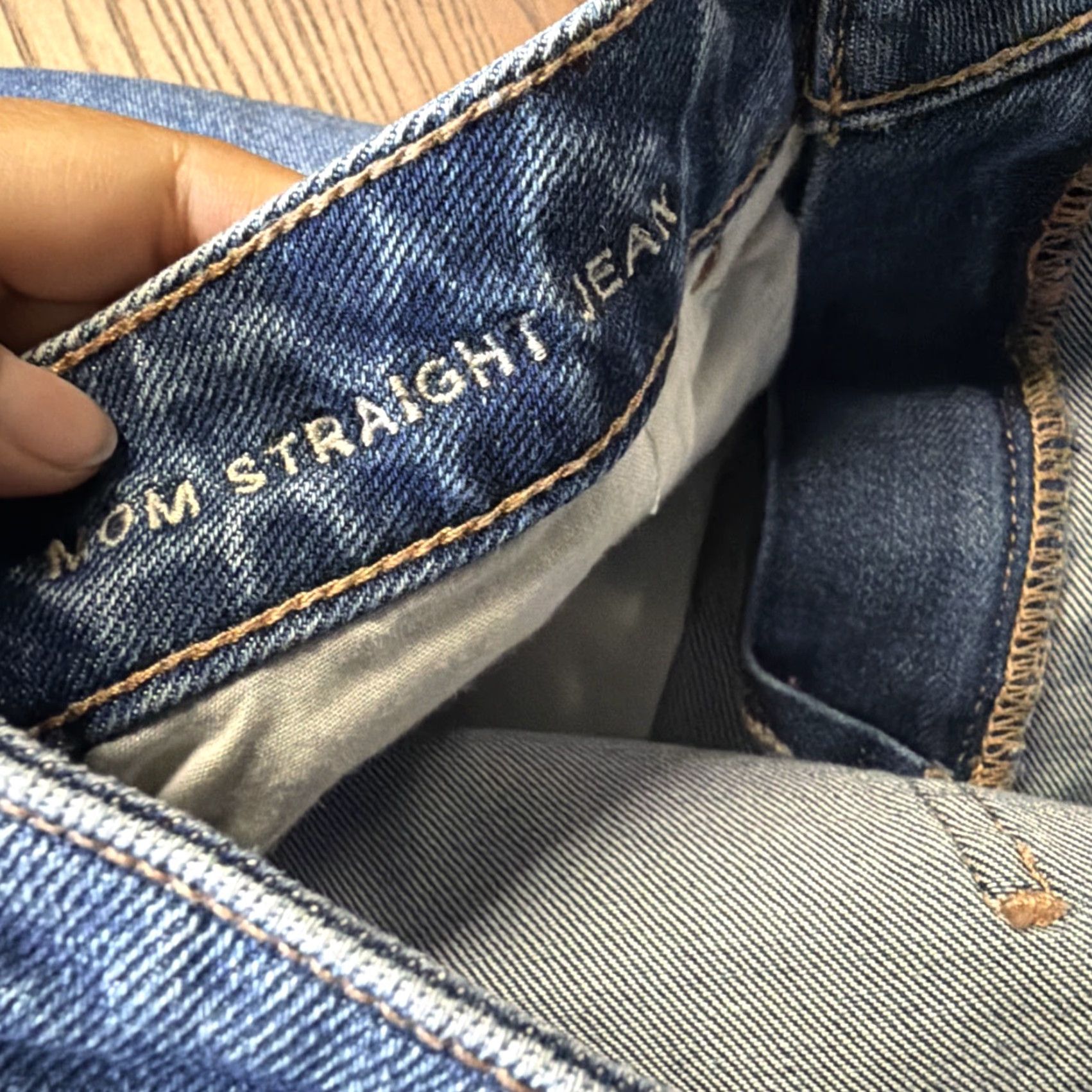 American Eagle Outfitters American Eagle Jeans Womens 12 Blue Mom Straight Leg Stretch Distressed Denim Size 34" / US 12 / IT 48 - 5 Thumbnail