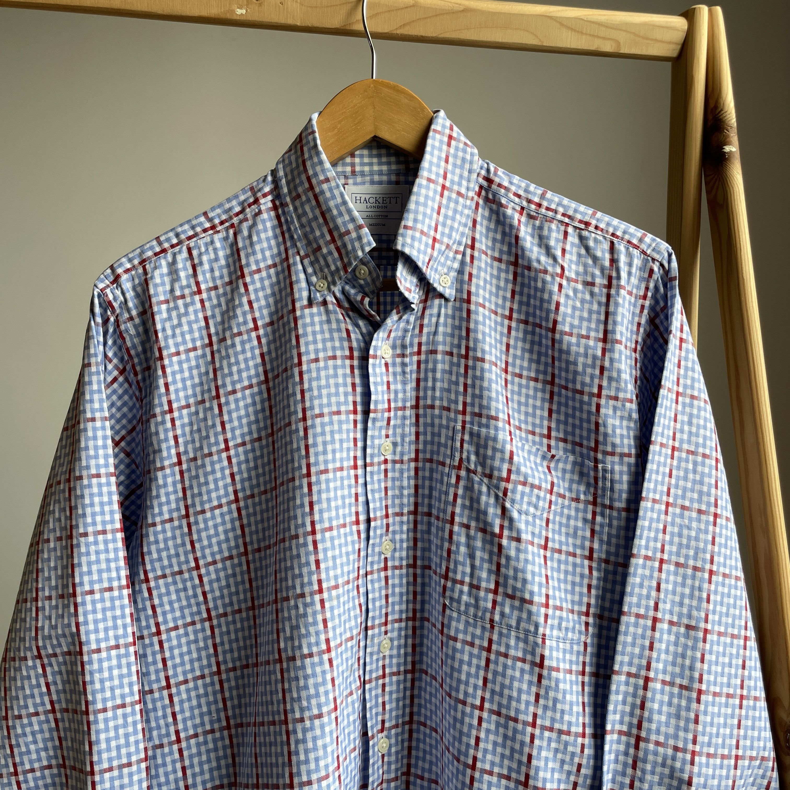 Hackett Hackett London Zigzag Check Button Down Dress Shirt Size US M / EU 48-50 / 2 - 3 Thumbnail