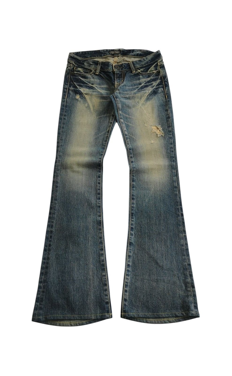 MOUSSY Moussy Japan Flare & Bootcuts Mudded Distressed Denim Jeans Size 28" / US 6 / IT 42 - 1 Thumbnail