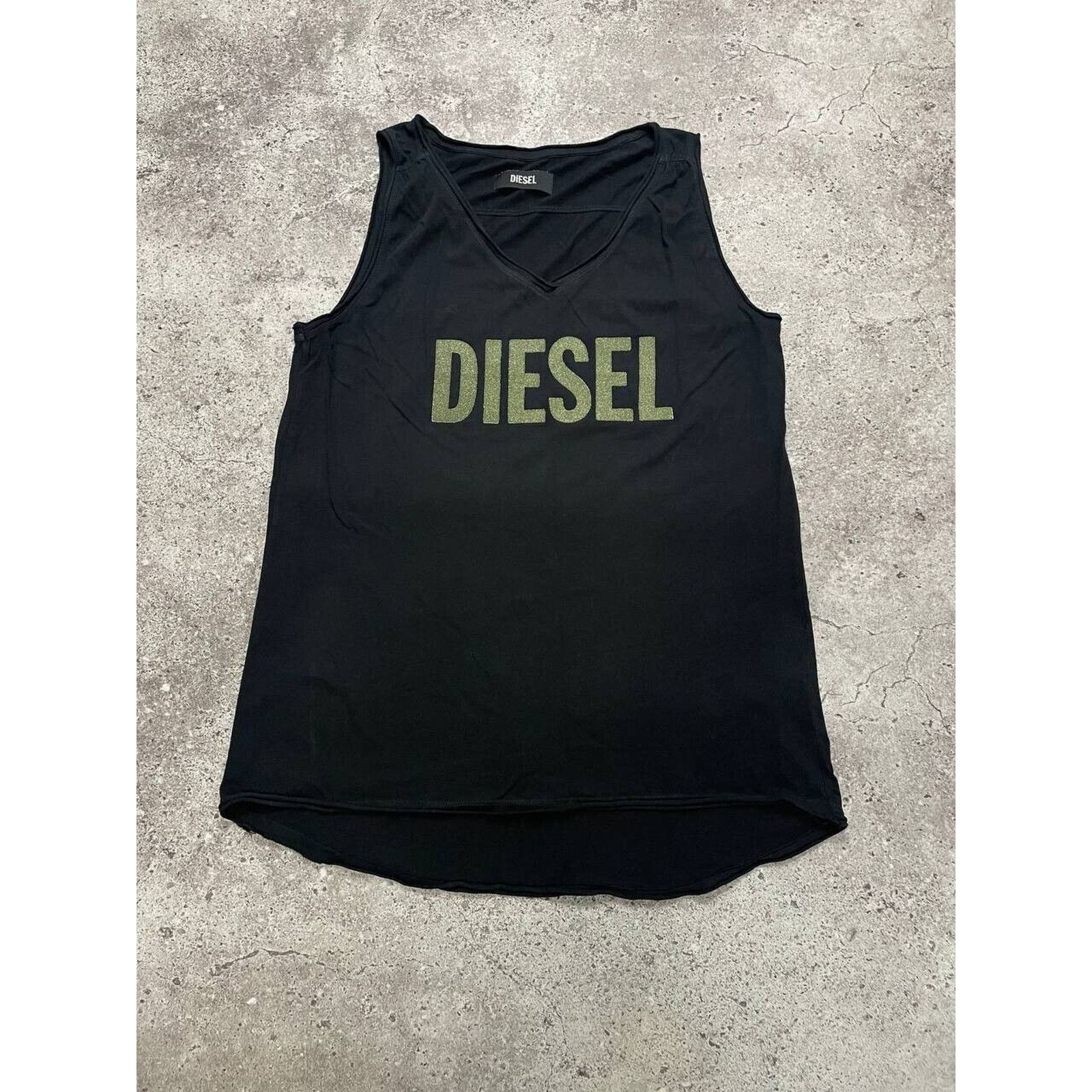 Diesel × Vintage Vintage Diesel Black Tank Top Sleeveless Bold Logo S Size S / US 4 / IT 40 - 1 Thumbnail
