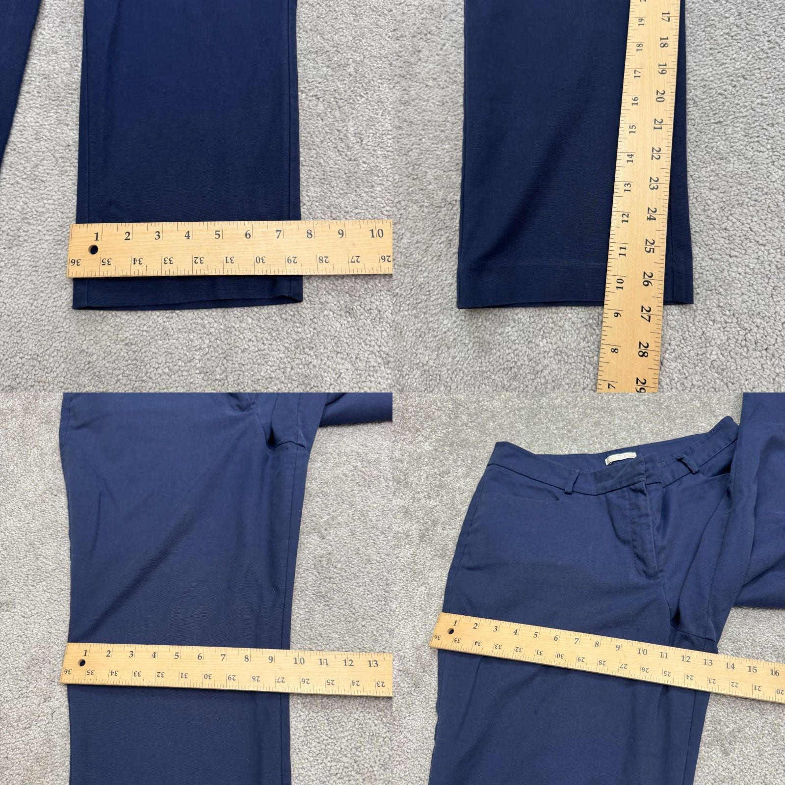 Madewell Dana Buchman Dress Pants Womens 14 Navy Blue Straight Leg Casual Lightweight Pockets Size 36" / US 14 / IT 50 - 8 Thumbnail