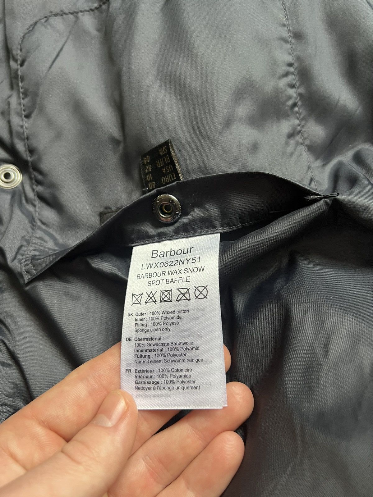 Barbour Barbour Wax Snow Spot Baffle Puffer Waxed Jacket Size L / US 10 / IT 46 - 16 Thumbnail