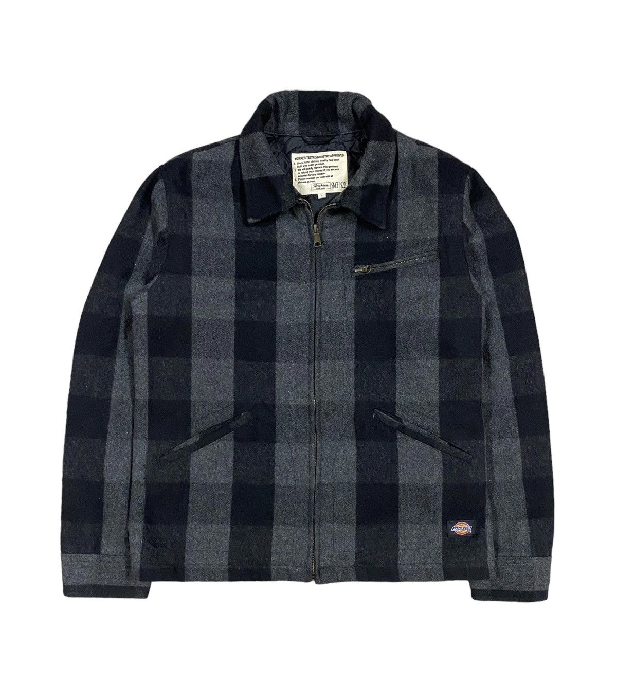 Dickies Vtg🔥Dickies Workwear Plaid Zipper Wool Jacket Size US L / EU 52-54 / 3 - 1 Thumbnail