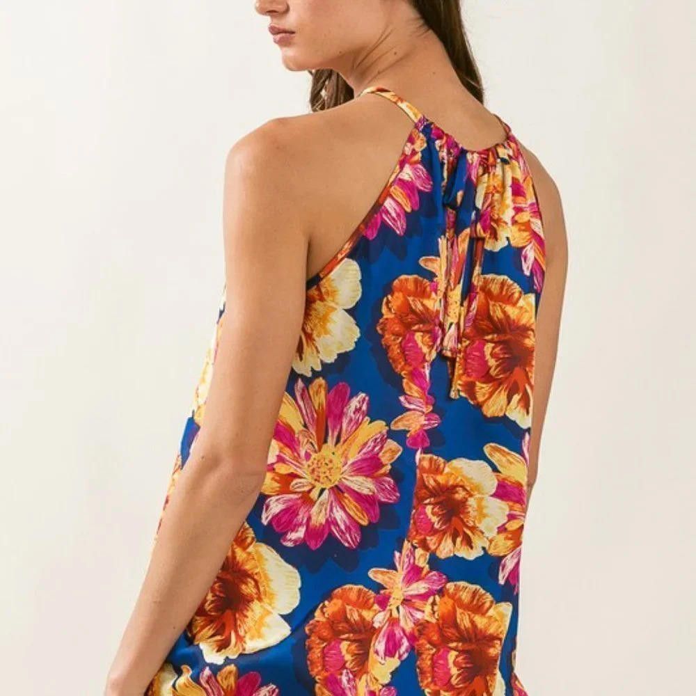 Other Silky Flower Satin Halter Top Size S / US 4 / IT 40 - 3 Thumbnail