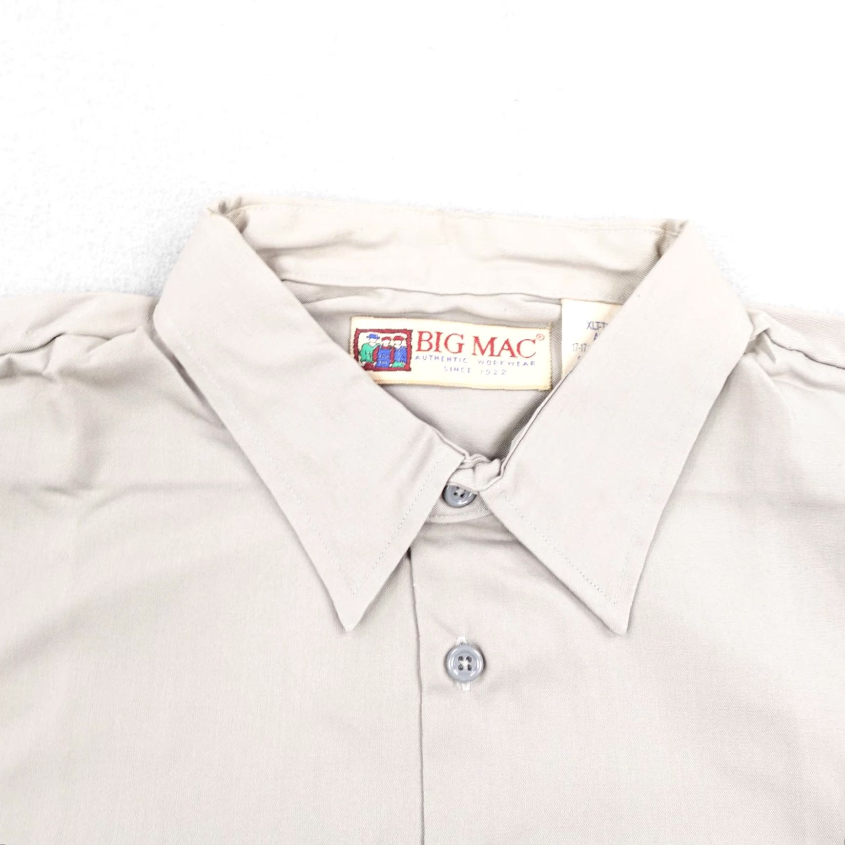 Vintage VINTAGE Big Mac Shirt Mens XL Tall Beige Twill Button-Up Work 90s Made In USA Size US XL / EU 56 / 4 - 2 Thumbnail