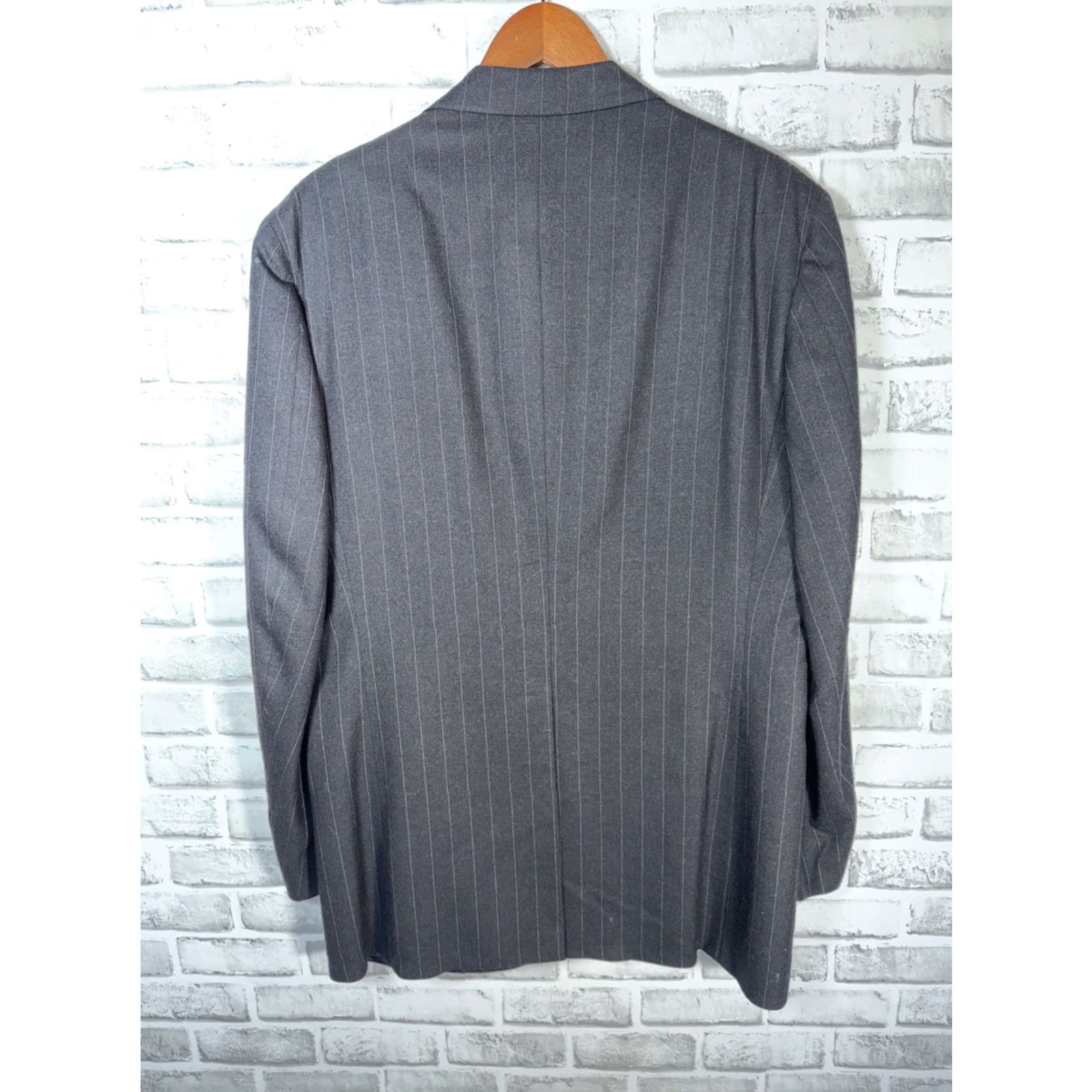 Polo Ralph Lauren VINTAGE Polo Ralph Lauren Sport Coat Wool Dark Gray 42 L USA Mens Wool Sport Coat 42 Long Striped Mantel Size US XL / EU 56 / 4 - 7 Thumbnail