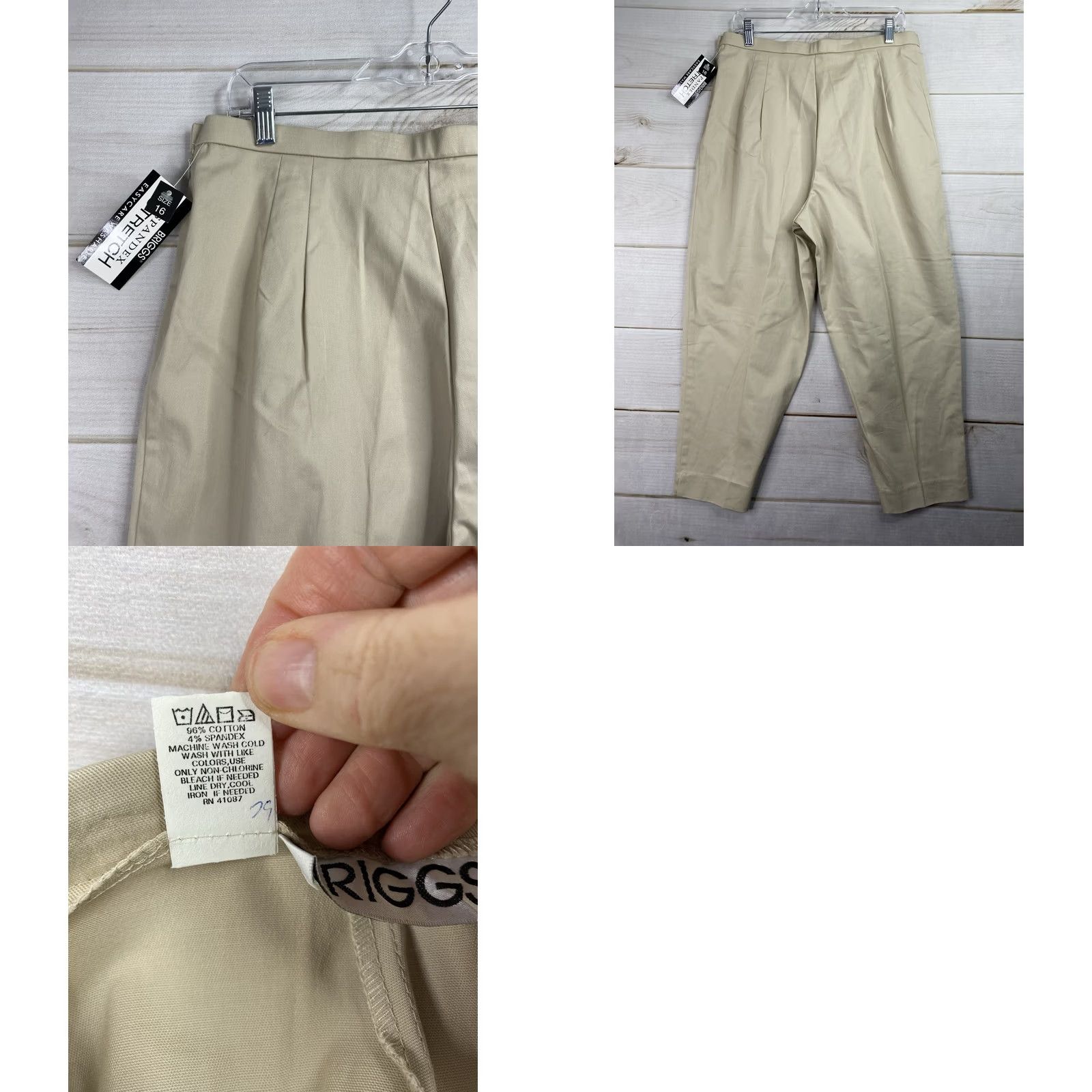 Vintage VINTAGE Briggs New York Pants Women 16 Beige High Waist Pleated Trousers NWT Size 38" / US 16 / IT 52 - 8 Thumbnail