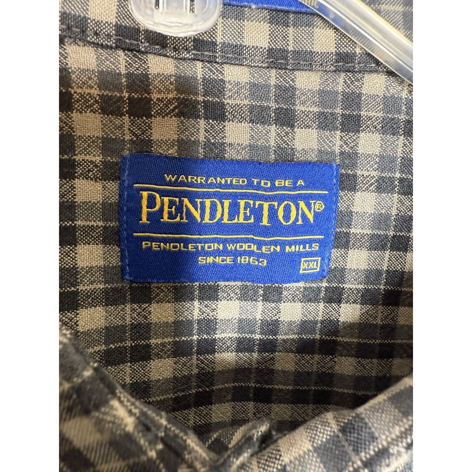 Pendleton Sir Pendleton Button Down Shirt Men’s XXL Beige Plaid Wool Size US XXL / EU 58 / 5 - 2 Thumbnail