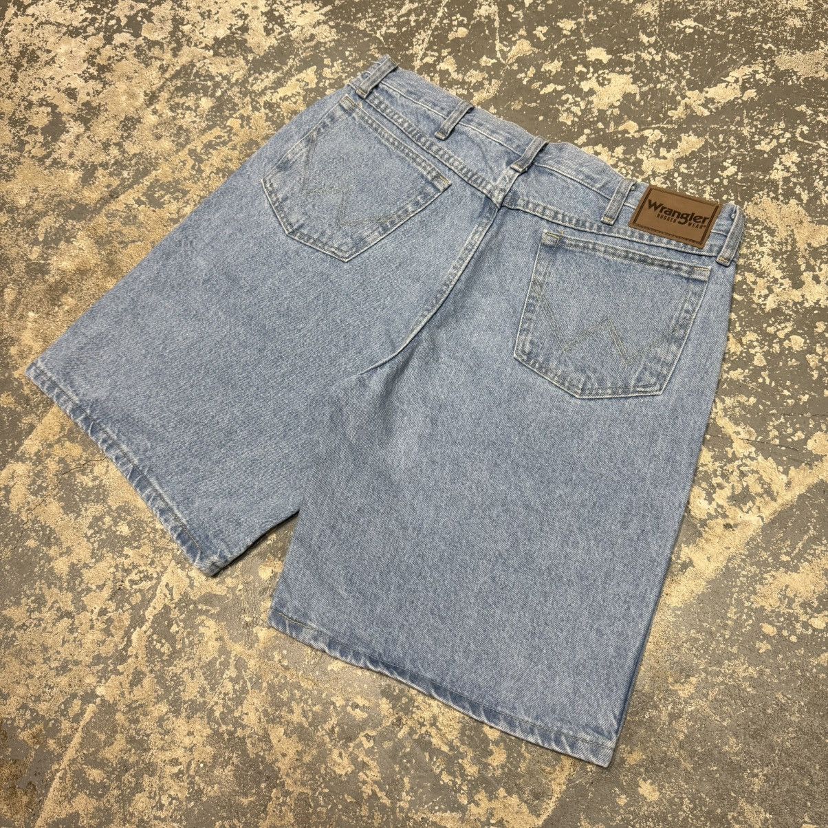 Other Vintage Wrangler Light Wash Y2K Baggy Shorts Jorts Size US 35 - 2 Thumbnail
