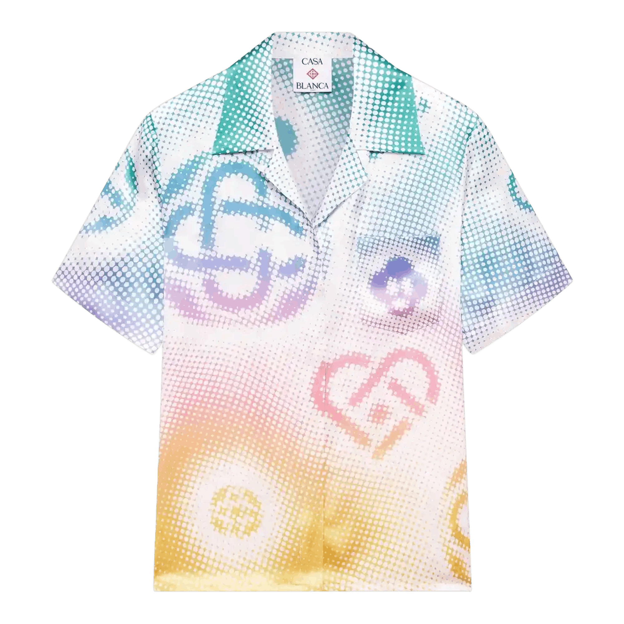 Casablanca Halftone Logo Cuban Collar SS Shirt Size US S / EU 44-46 / 1 - 1 Thumbnail