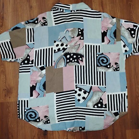 Other Vintage Jeri Marque Abstract Geometric Button Shirt Size US XL / EU 56 / 4 - 6 Thumbnail