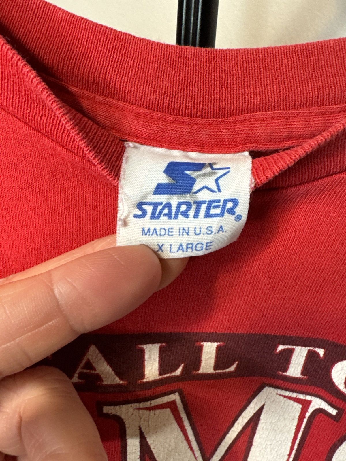 NHL × Starter × Vintage Vintage 1995 Detroit Red Wings Call To Arms Playoffs Tee Size US XL / EU 56 / 4 - 13 Thumbnail