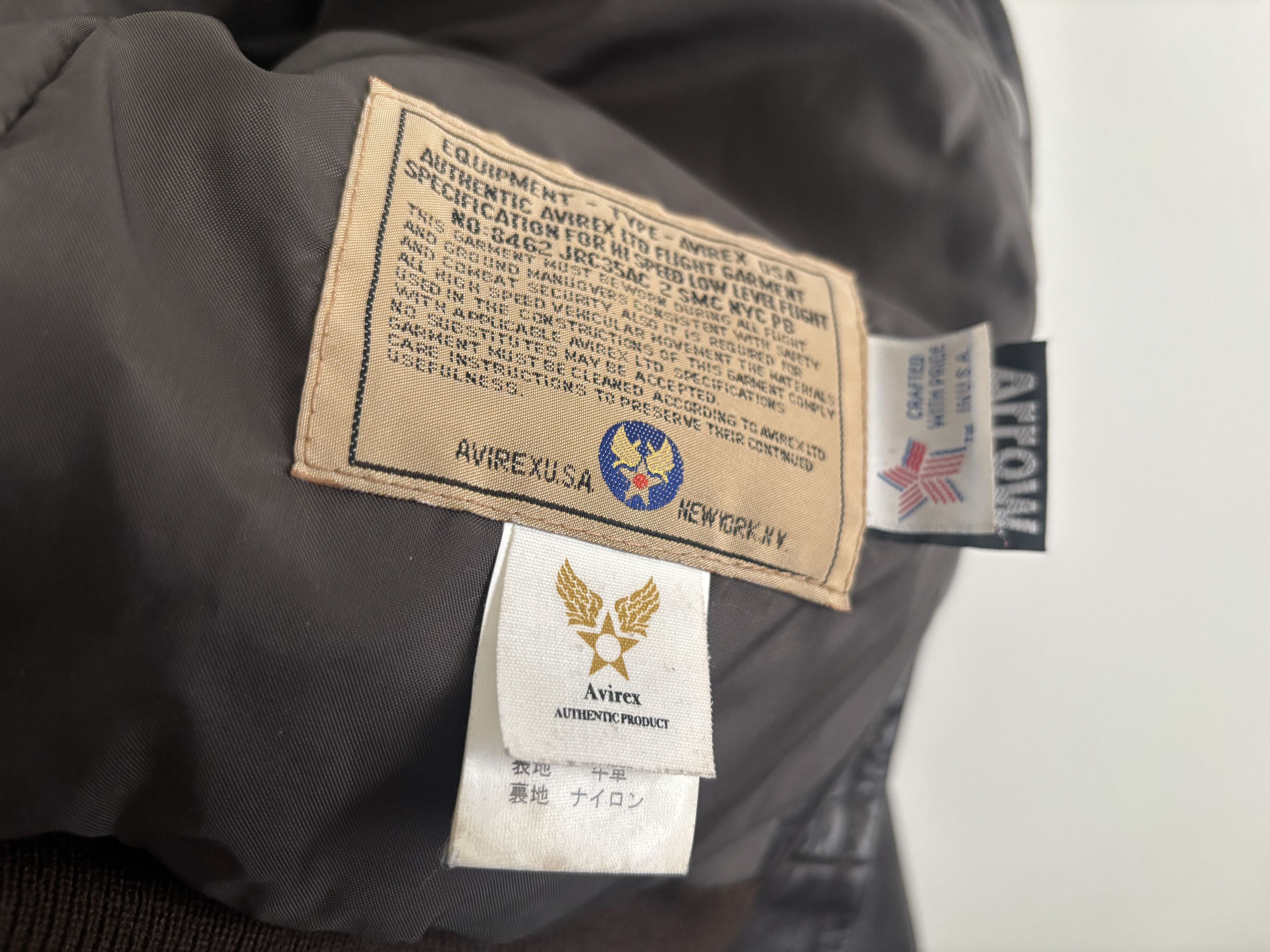 Avirex $1325 Brown Leather Aviator's Flight Bomber Jacket Size US S / EU 44-46 / 1 - 8 Thumbnail