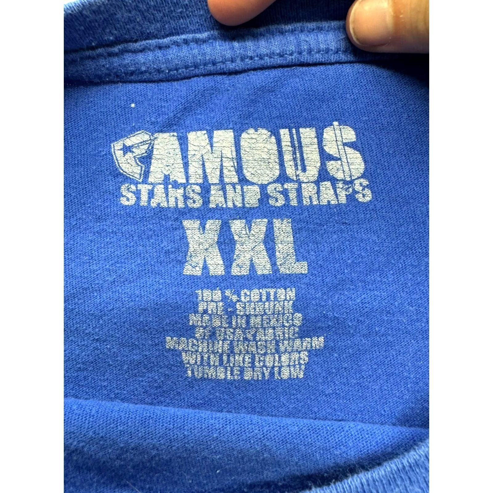 Vintage Famous Stars and Straps T-Shirt 2XL Mens Blue 100% Cotton Strap Graphic Vintage? Size US XXL / EU 58 / 5 - 5 Thumbnail