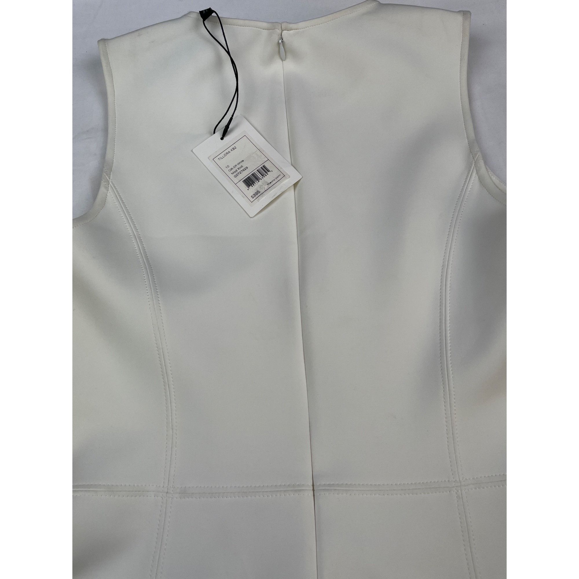 Theory Theory Women's White Sleeveless Dress Fit & Flare Mini Size Size L / US 10 / IT 46 - 8 Thumbnail