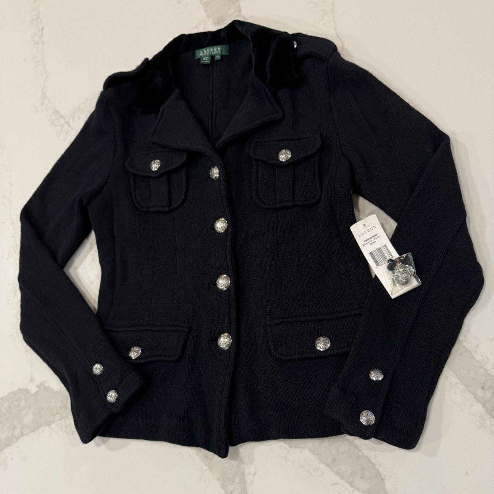 Lauren Ralph Lauren Lauren Ralph Lauren NWT Military Knit Blazer Jacket Womens S Size S / US 4 / IT 40 - 3 Thumbnail