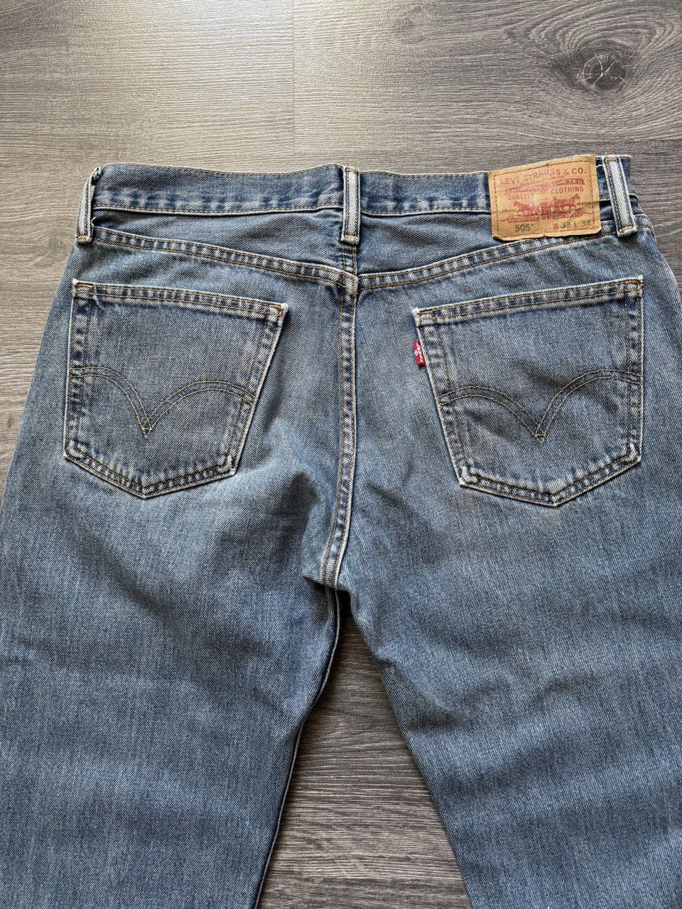 Levi's Disstressed Levi’s 505 Vintage Faded Tab Jeans 33x34 Size US 33 - 3 Thumbnail