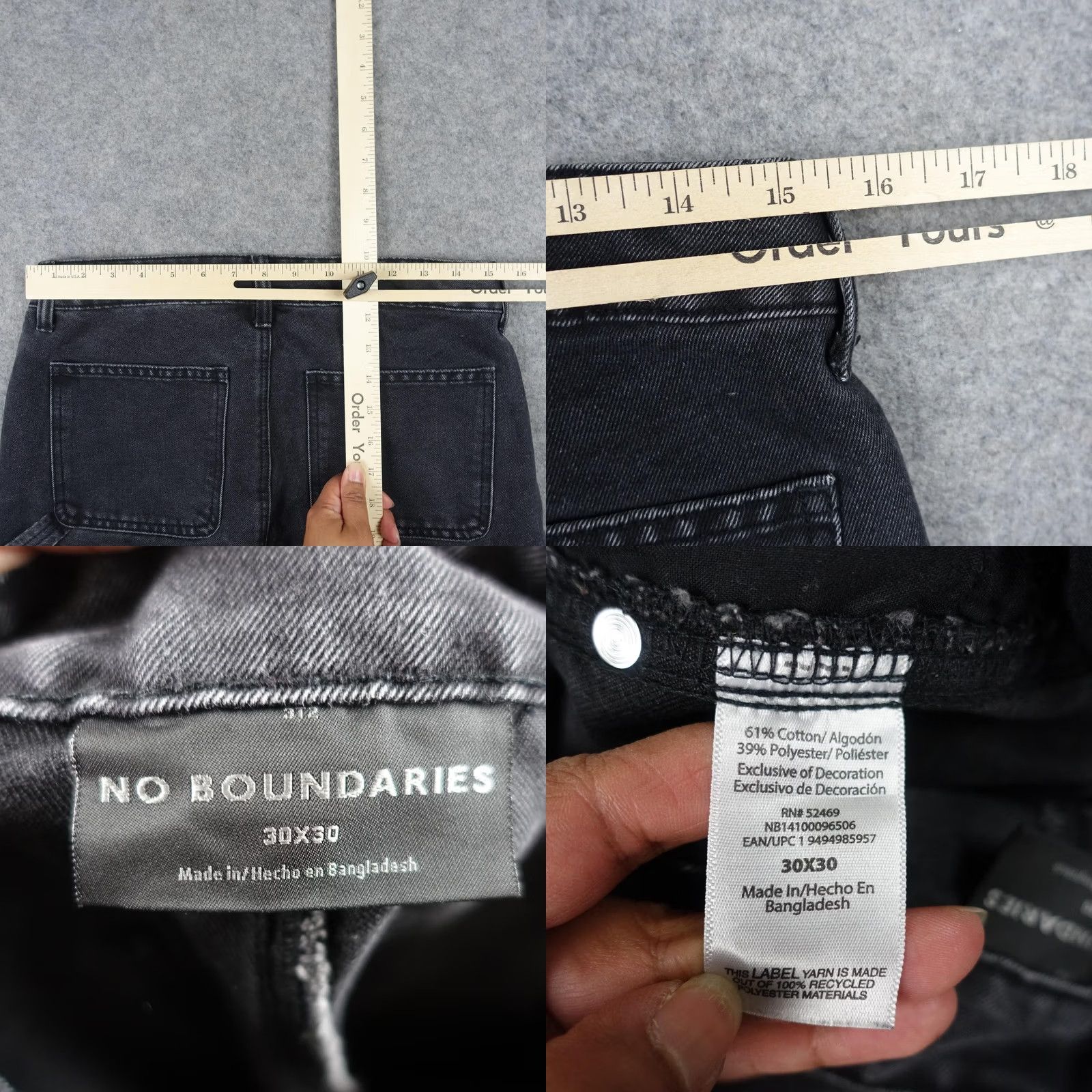 Vintage VINTAGE No Boundaries Jeans Mens 30x27 Gray Charcoal Paint Splatter Relaxed Carpenter Shirt Jeans Pants Mens Beige Black White Gray 90s Size US 30 / EU 46 - 10 Thumbnail