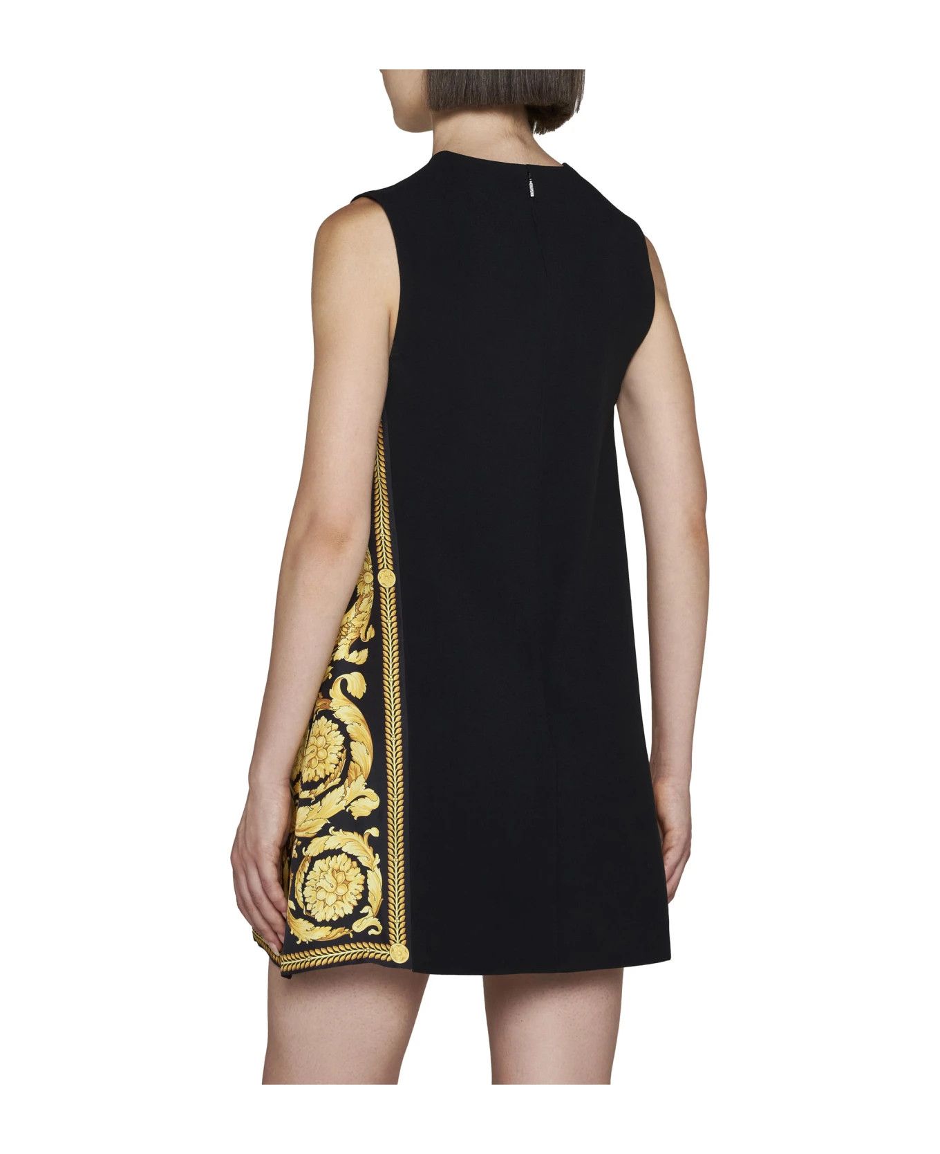 Versace o1y0226 Mini Dress in Black/Yellow Size M / US 6-8 / IT 42-44 - 2 Thumbnail