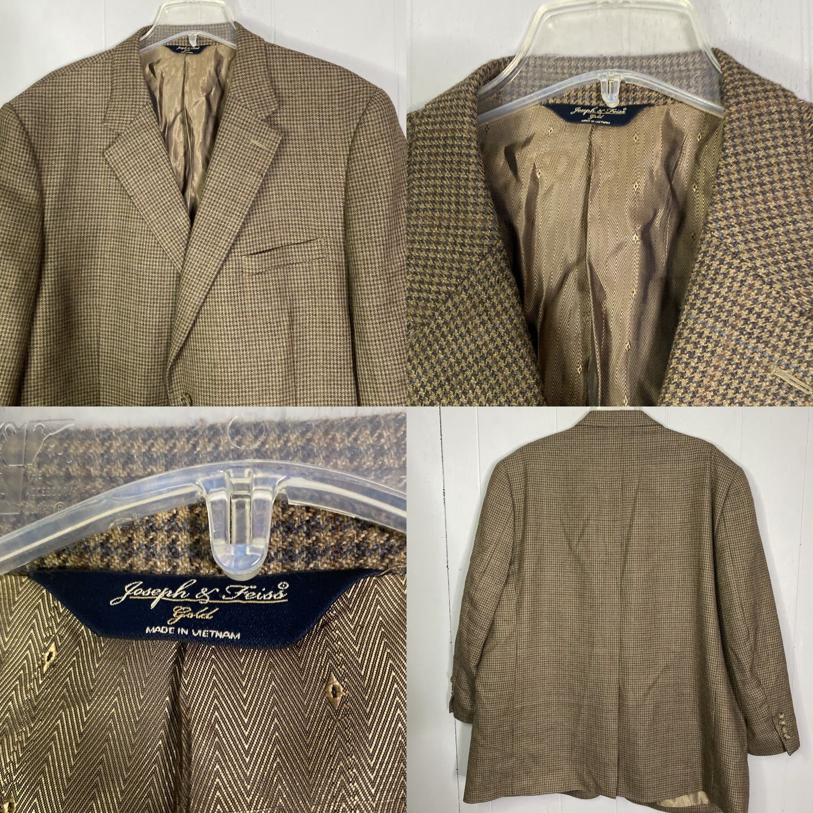 Joseph Joseph & Feiss Blazer Mens 50 Brown Lambswool Wool Sport Coat Jacket Size 50R - 8 Thumbnail